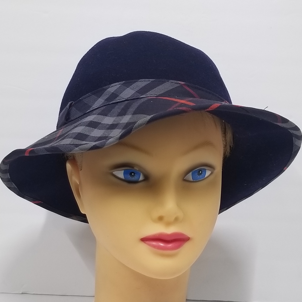 Vintage Auth Burberry felt / check bowler hat. Size Large - Picture 4 of 12